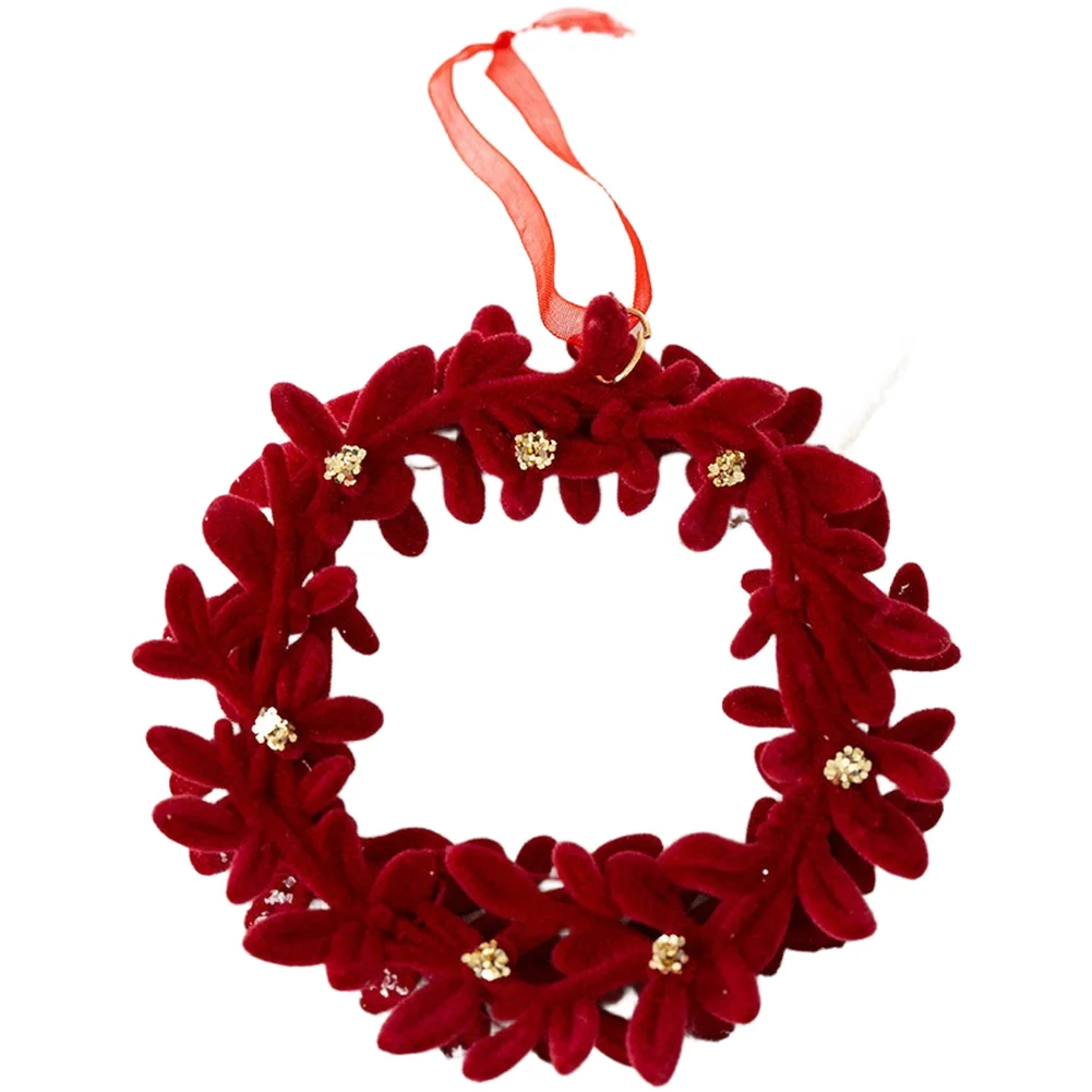 

10.5*10.5cm Christmas Wreath Contemporary Holiday Display Holiday Displays Reindeer Figures Velvet-like Texture
