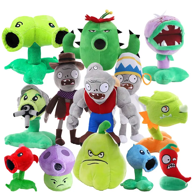 1PCS Plants vs Zombie Plush Dolls Peashooter Sunflower Chomper ​Gargantuar Yeti Zombies Stuffed Toys for Children Christmas Gift