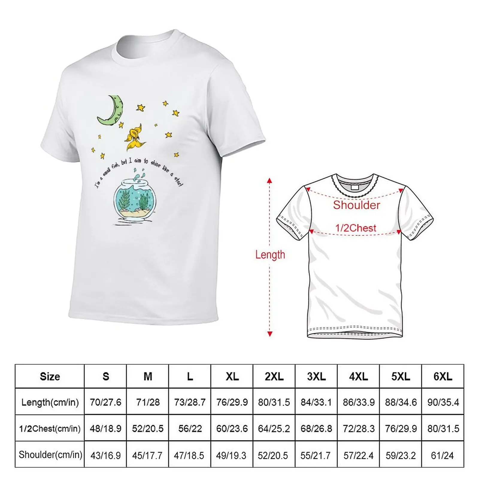 I'm a small fish, but I aim to shine like a star T-Shirt heavyweights Man t-shirt plus size men clothing