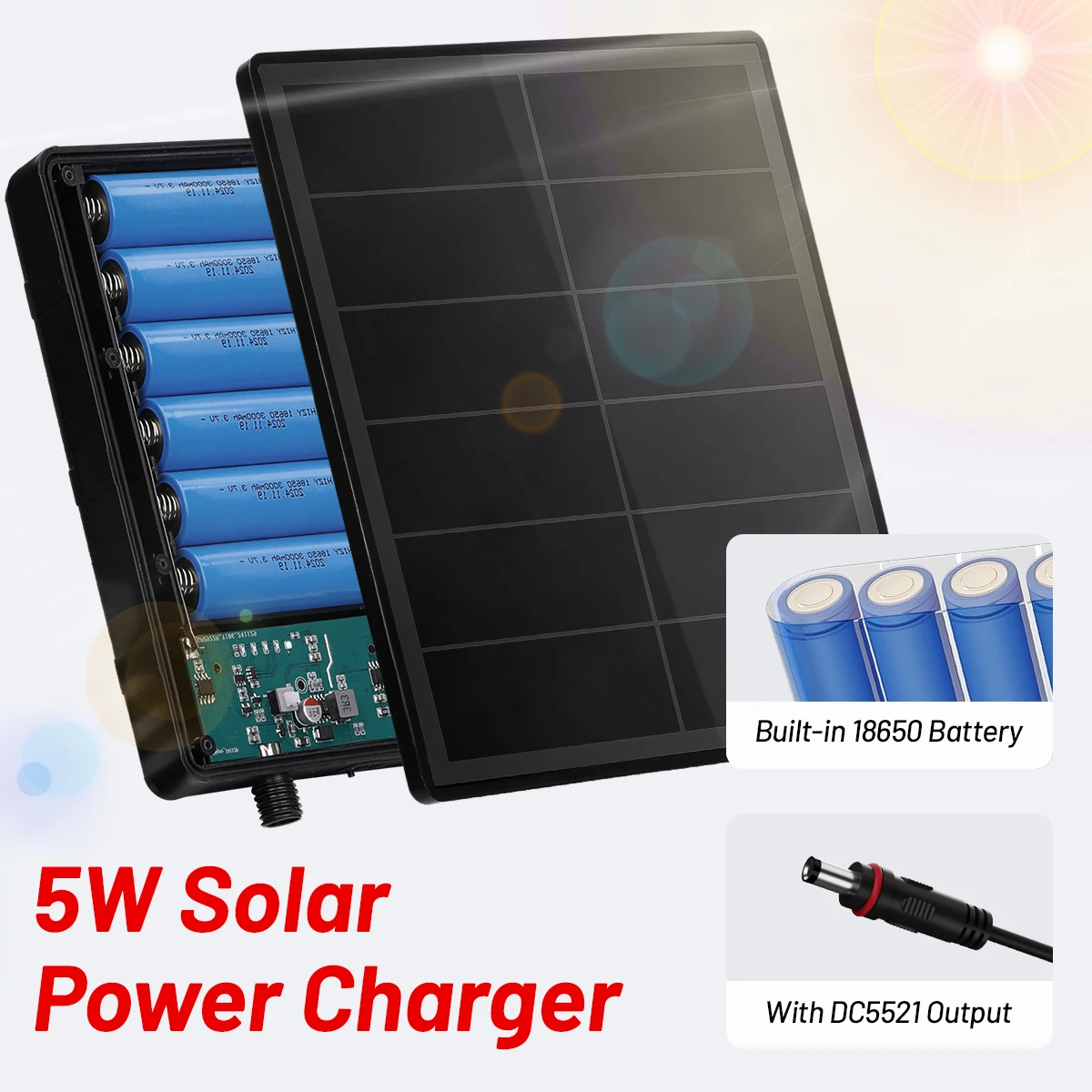 

Солнечная панель D5 для камеры следа, 5 Вт, 15600 мАч, комплект зарядного устройства для солнечной батареи, 12 В/9 В/6 В/5 В/3,7 В с контроллером MPPT, IP67, водонепроницаемый