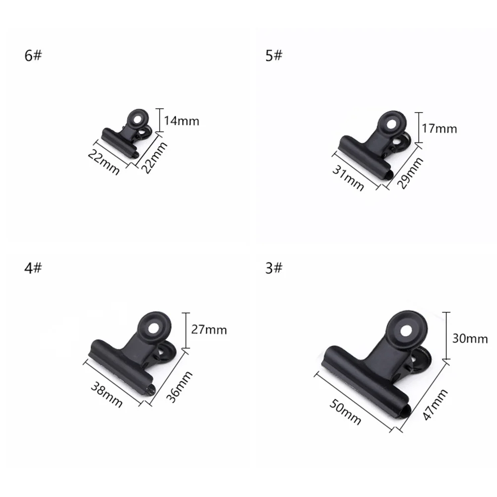 

10pcs Note Clips Metal Nail Clamps 75Mm Black Paper Clamps For Office Home Shop Fixing Documents Display Maps Drawings