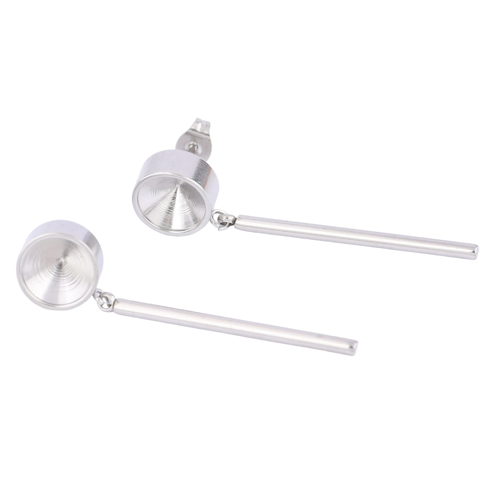 

10pcs earring setting blanks for ss39 crystal stones stainless steel bezel earrings studs with trail bar charm