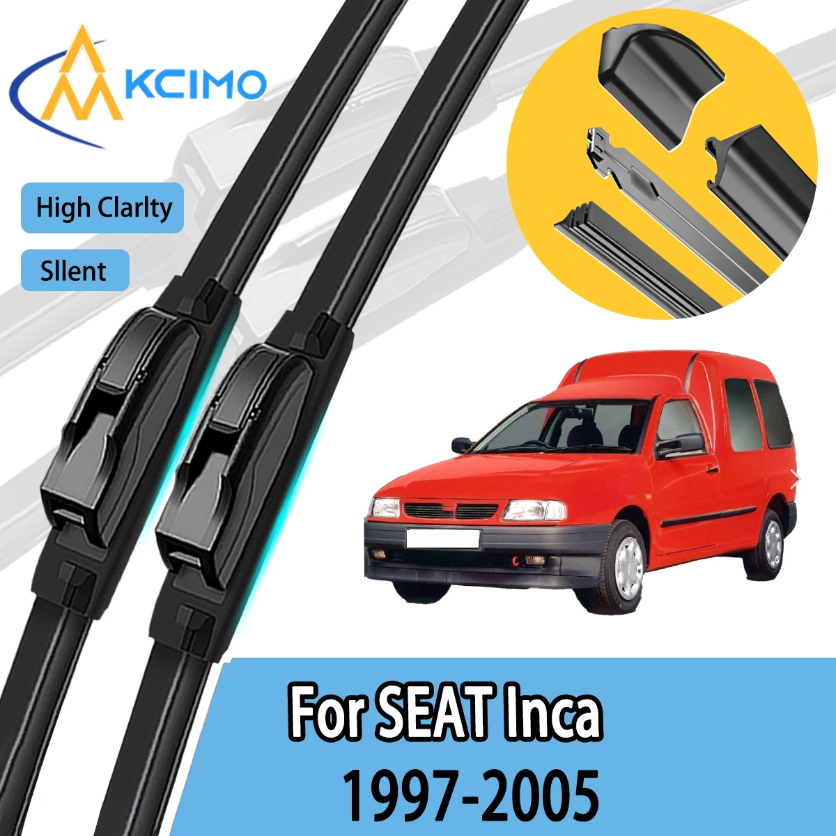 KCIMO 2 uds limpiaparabrisas delantero apto para SEAT Inca 1997-2005 accesorios de coche de parabrisas de alta calidad