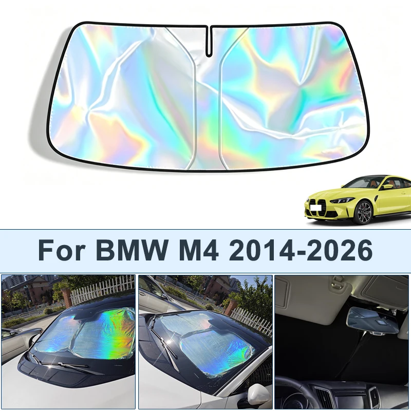 

Foldable Front Windshield Sun Shade For BMW M4 2014-2026 UV Reflective Sun Protection Cover Car Interior Accessories