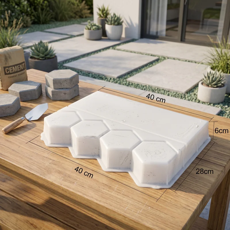 Garden Edging Mold for Flower Bed Paver & Grass Border, Reusable Cement Form for Park & Courtyard, Plastic Mould