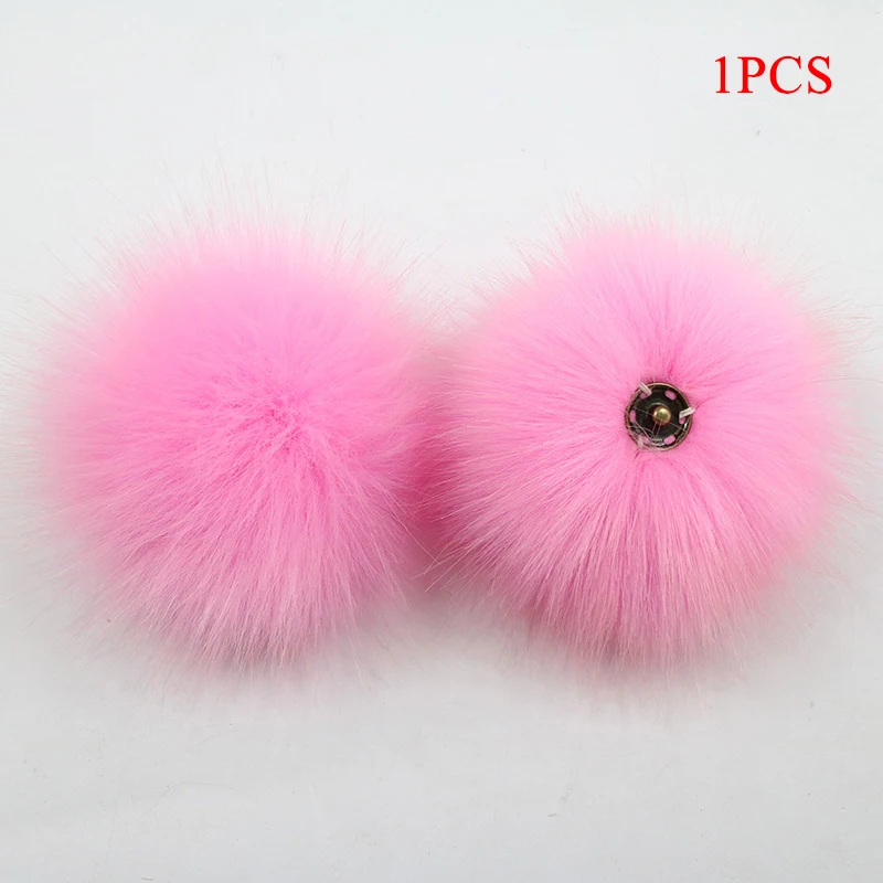 Sewing Supply DIY 8cm Dark Buckle Faux Fox Fur Pompom Women Caps Accessories Colorful Shoes Hairball Hat Ball Multicolor PomPom