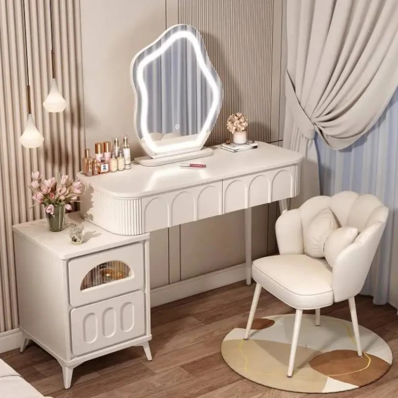 

Nordic White Vanity Table Dest Storage Simple Europa Modern Makeup Vanity Desk Space Saving Coiffeuse De Chambre Furniture Home