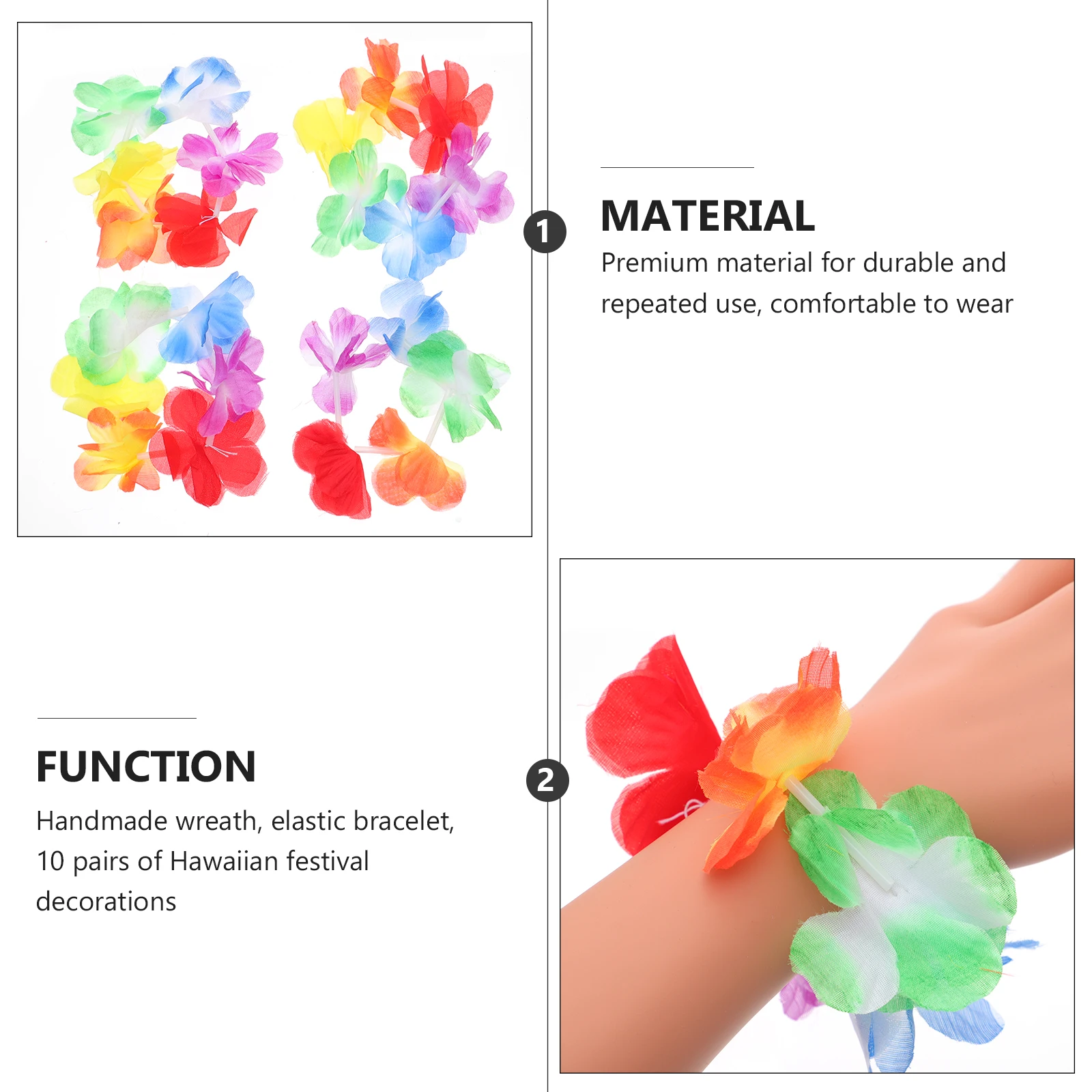 

Elastic Bracelets Proper Size Fit Adults Kids Hawaiian Luau Flowers Hand Decor Travel Props Celebrations Events