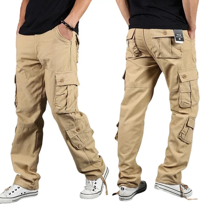 

Multi Pocket Military Style Pants Male Camo cotton Straight casual Pant Men's Cargo Pants Casual Cotton Trousers