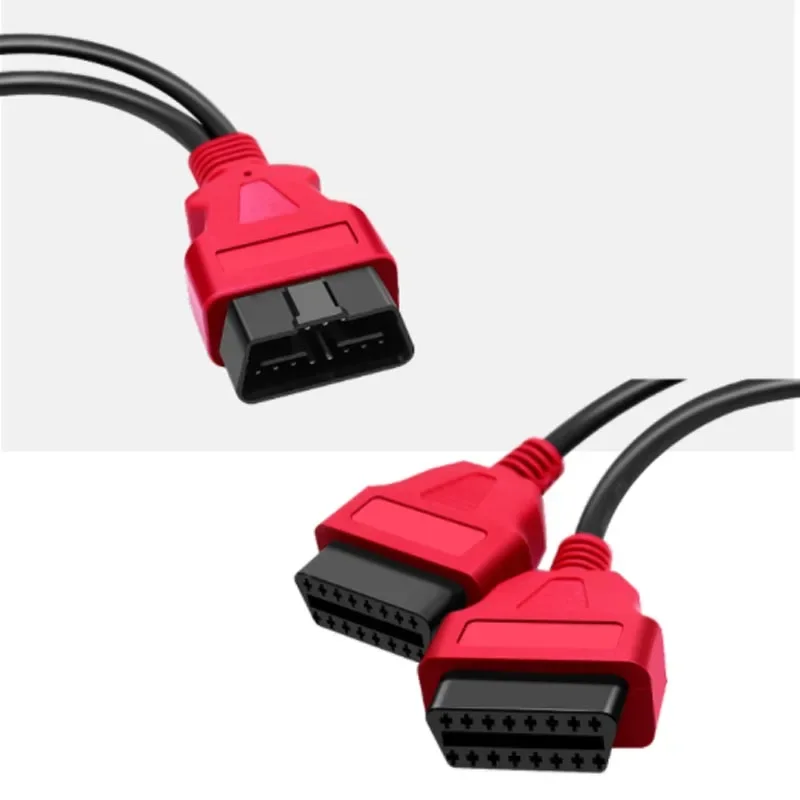 OBD2 16pin Male To 2 Female OBD Adapter Extension Cable Extend Connector for 12V Auto Car Scanner 16 Pin Core 2in1 Y Splitter