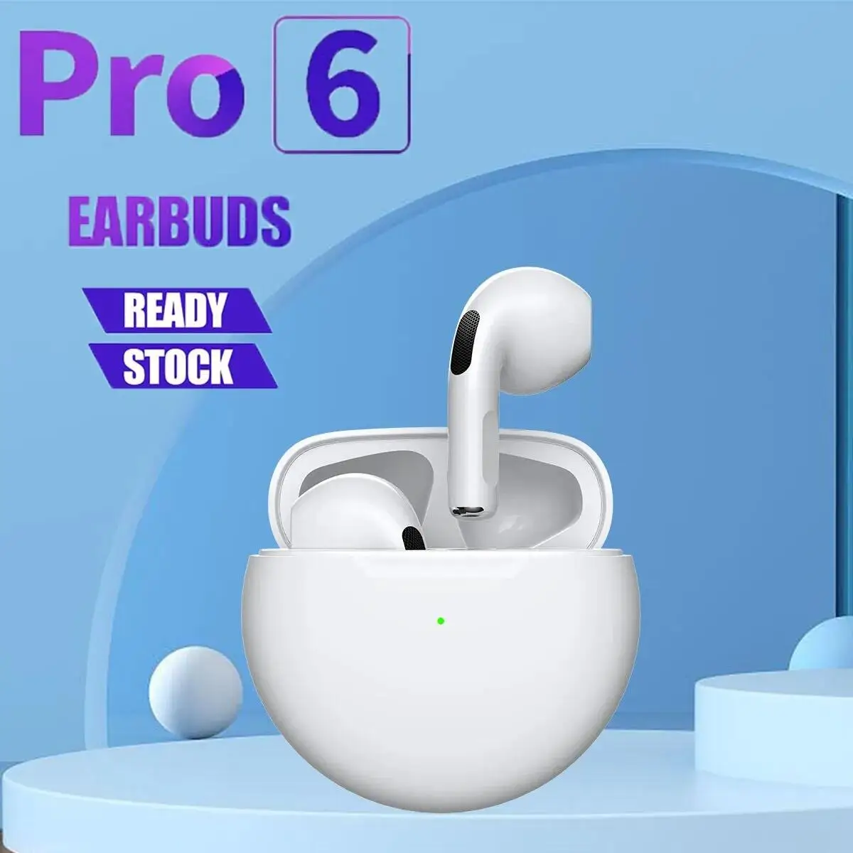 20PCS Pro 6 TWS Wireless Headphones with Mic Fone Bluetooth Earphones Sport Running Headset for Apple IPhone Xiaomi Pro6 Earbuds