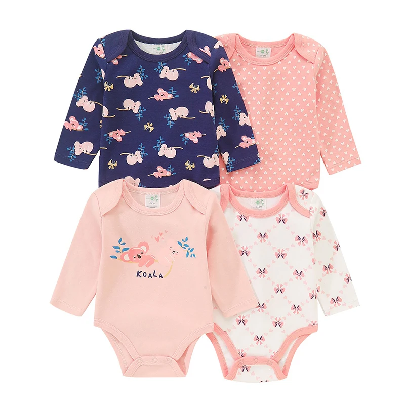4 pcs Ircomll Infant Baby Boys Girls Bodysuits Newborn Clothes Sets Toddler Baby Jumpsuits One-Pieces 0-12 months bebe Clothing