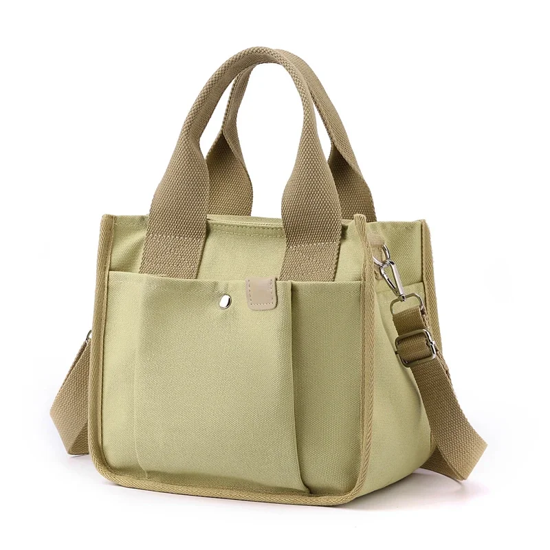 Thick Canvas Simple Handbag Women Small Zipper Shoulder Bag Totes Female Cloth Crossbody Messenger Bags Purse For Ladies
