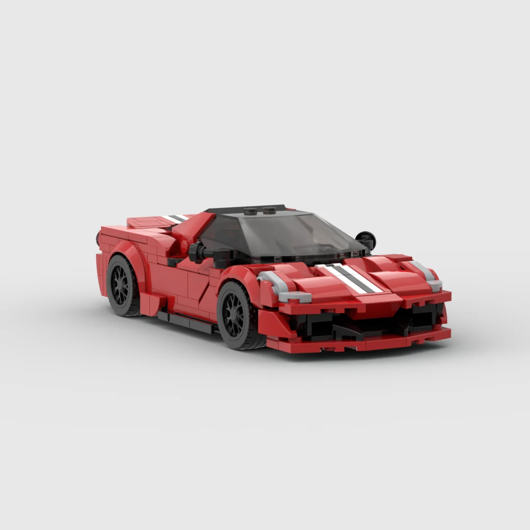 MOC 344pcs Ferraried488 pista racing sports car Vehicle Racer Building Blocks Brick Creative Garage Toys for Boys