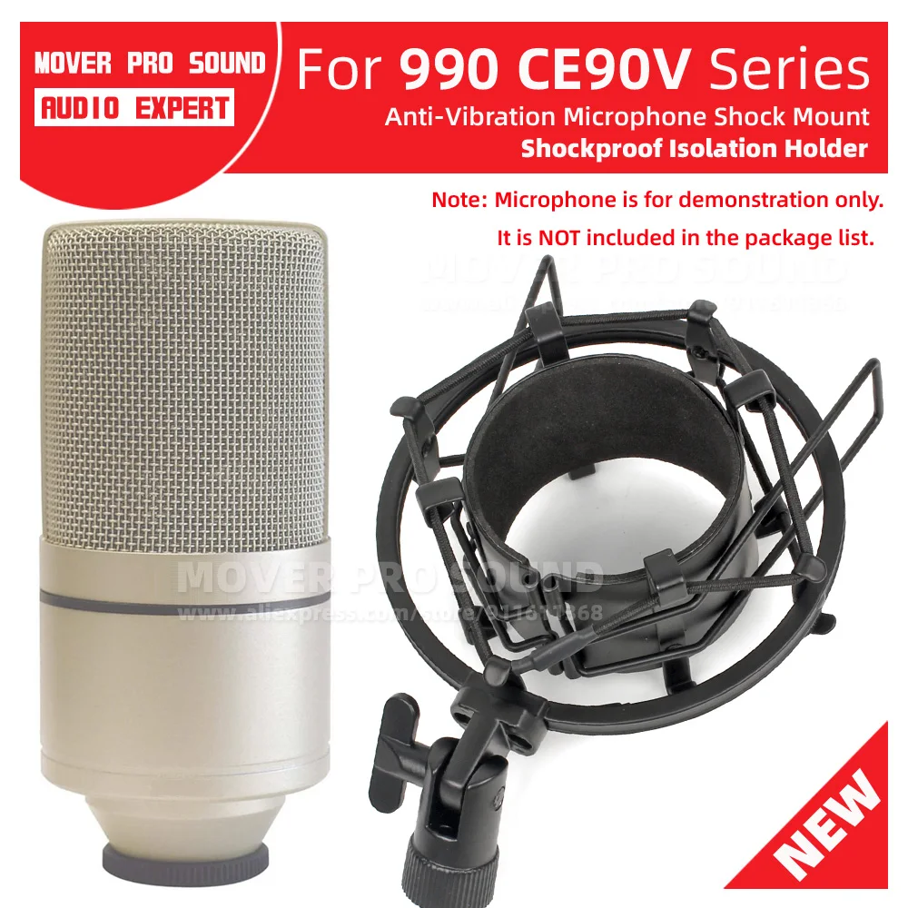 

Spider Mic Shockproof Holder Compatible With MXL 990 CE90V 990s s Microphone Isolation Shock Mount Stand Bracket Mike Clip