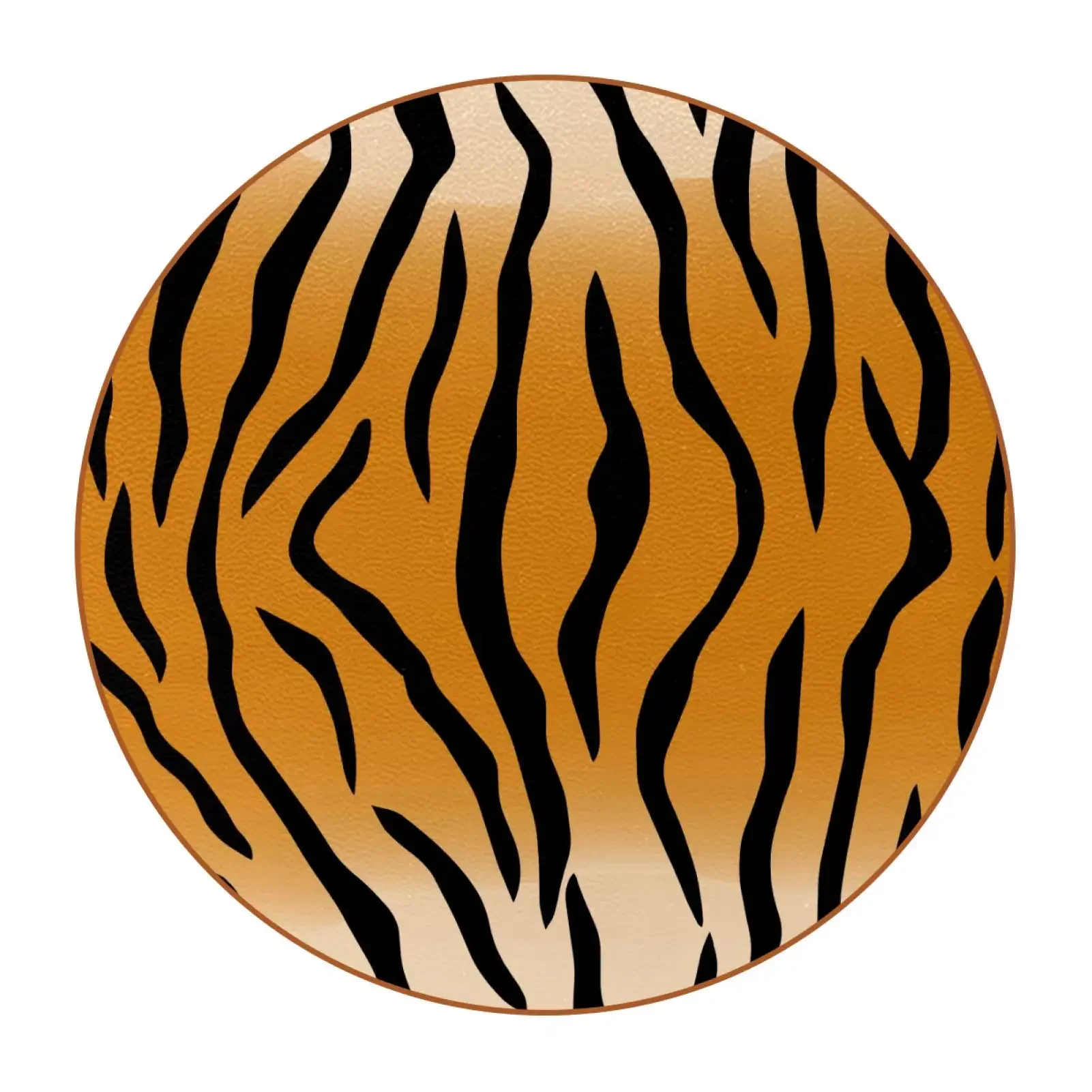 Orange Tiger Print Ceramic Stone Coaster, Round Heat-Resistant Drinks Coffee Decorative Coaster for Living Room Kitchen