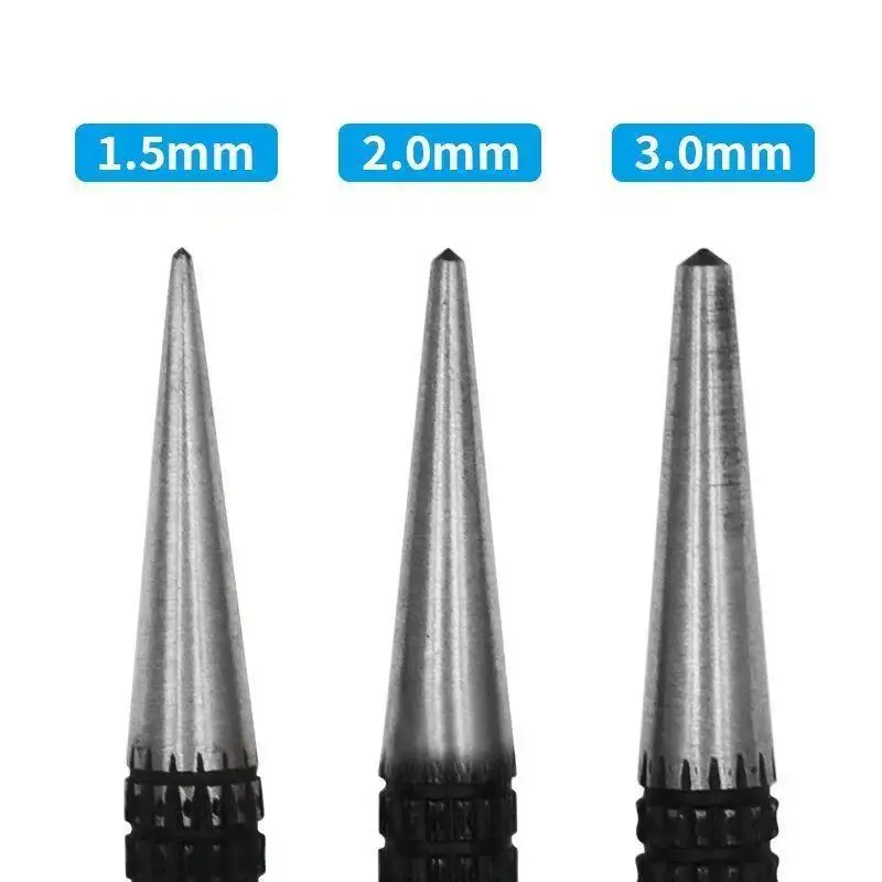 【BA】Carbon Steel Center Punch Set Non Slip Grip 1.5mm 2mm 3mm For Woodworking Metal Drilling Positioning