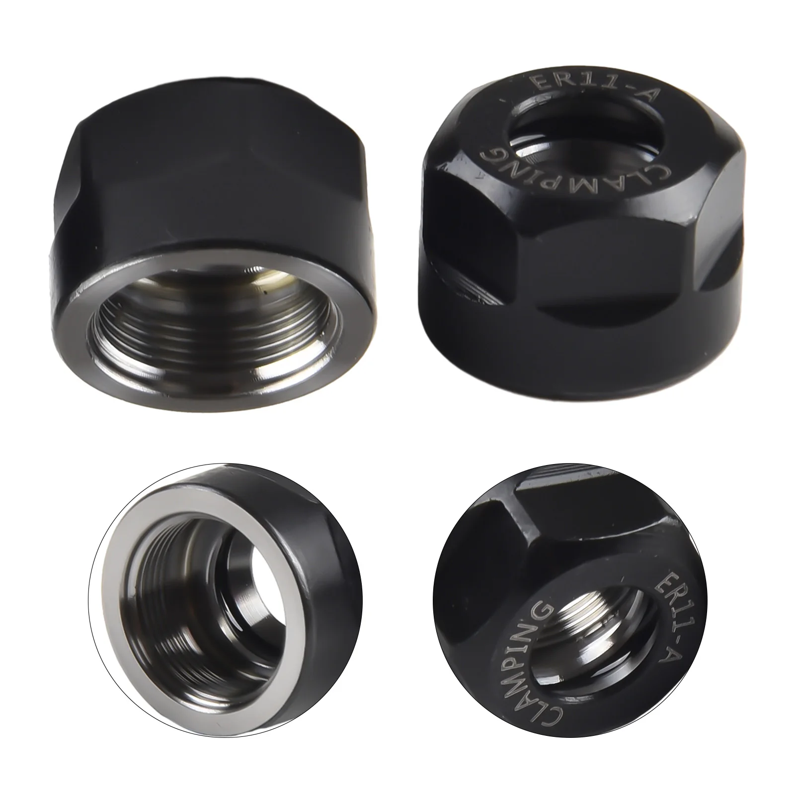 2PCS ER11 A Type Collet Clamping Nut*0.75mm For ER Collet Milling CNC Chuck Holder Lather Grade 1 40CR Steel Nuts Cnc Tool view 6