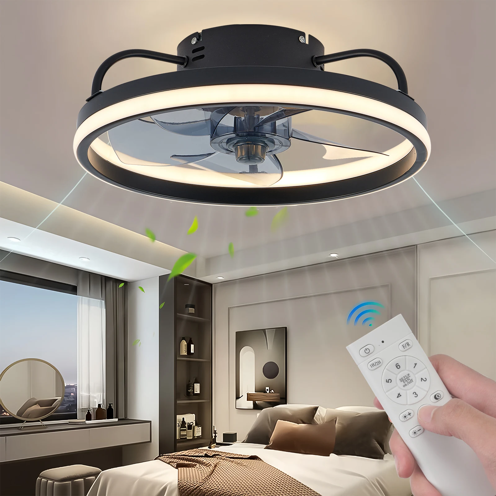

Led Light Ceiling Fan Simple Modern Electric Fan with Remote Control Home Smart Ceiling Fan with Light Easy To Install