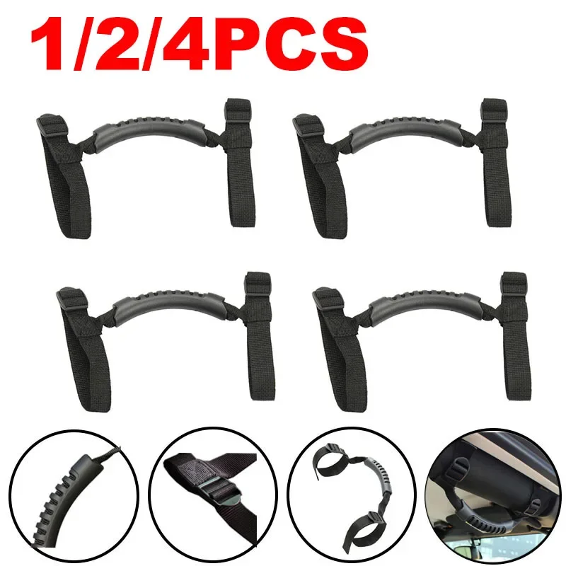 1/2/4x Car Roof Armrest For Jeep Wrangler Auto Door Roll Bar Grab Hand Folding Handle Narrow Handle For Buggy Vehicle Accessory