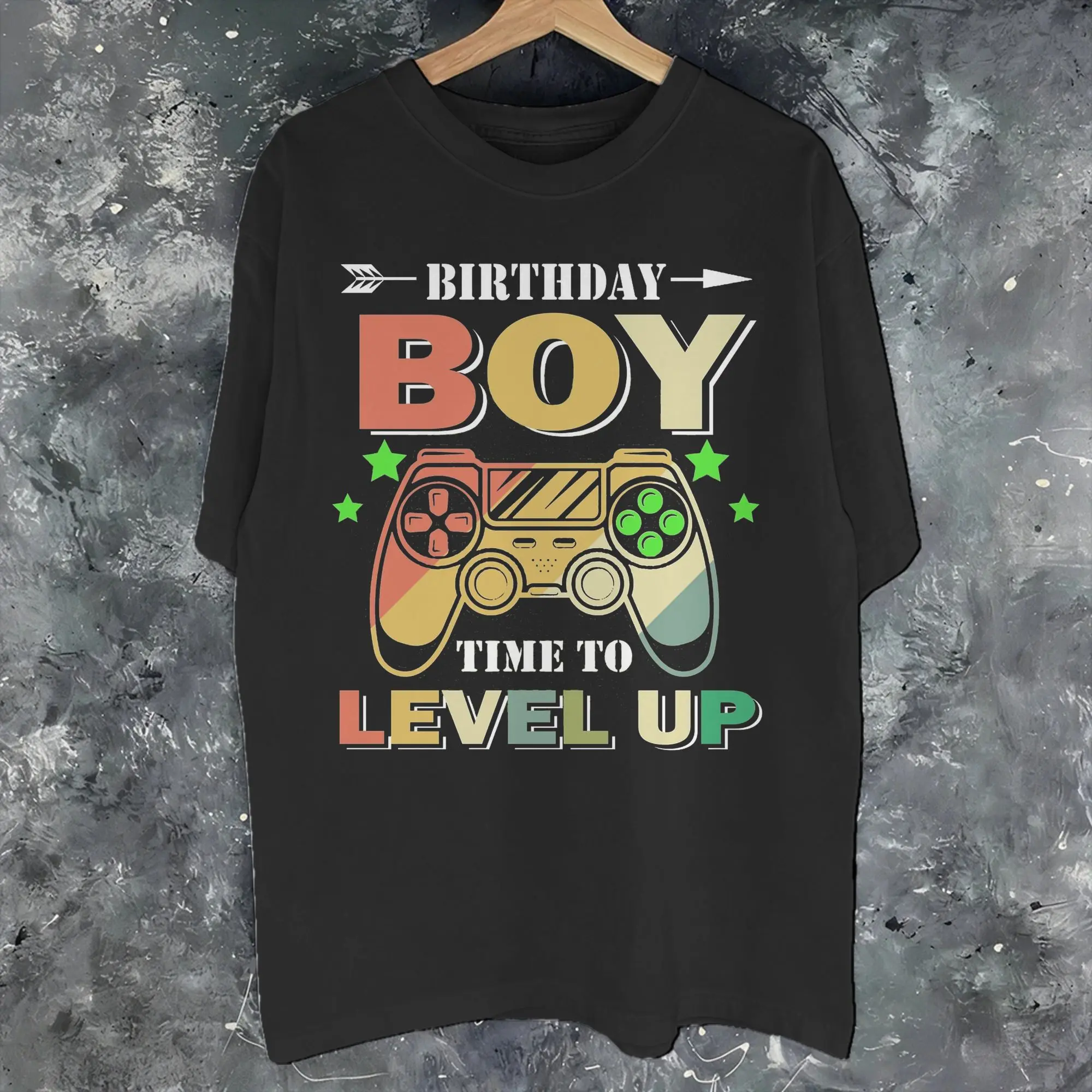 Summer Birthday Boy Time to Level Up T Shirt For Unisex Gamer Girl Boy Cotton Tee Shirt Short Sleeve Clothing