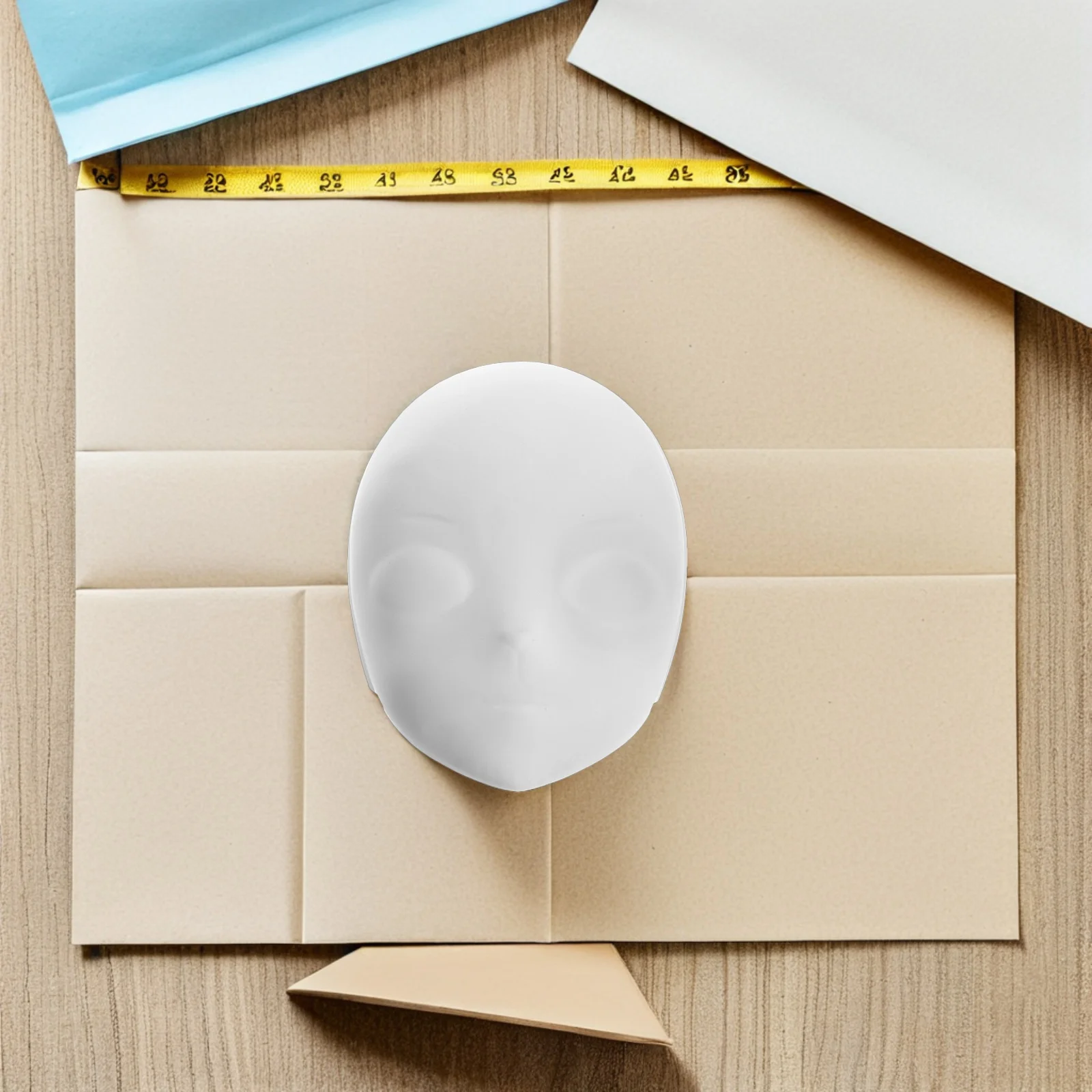 2Pcs Fox Face Blank White PVC Masks Matte Paintable Masquerade Masks DIY Halloween Cosplay Accessories Plain Masquerade Mask