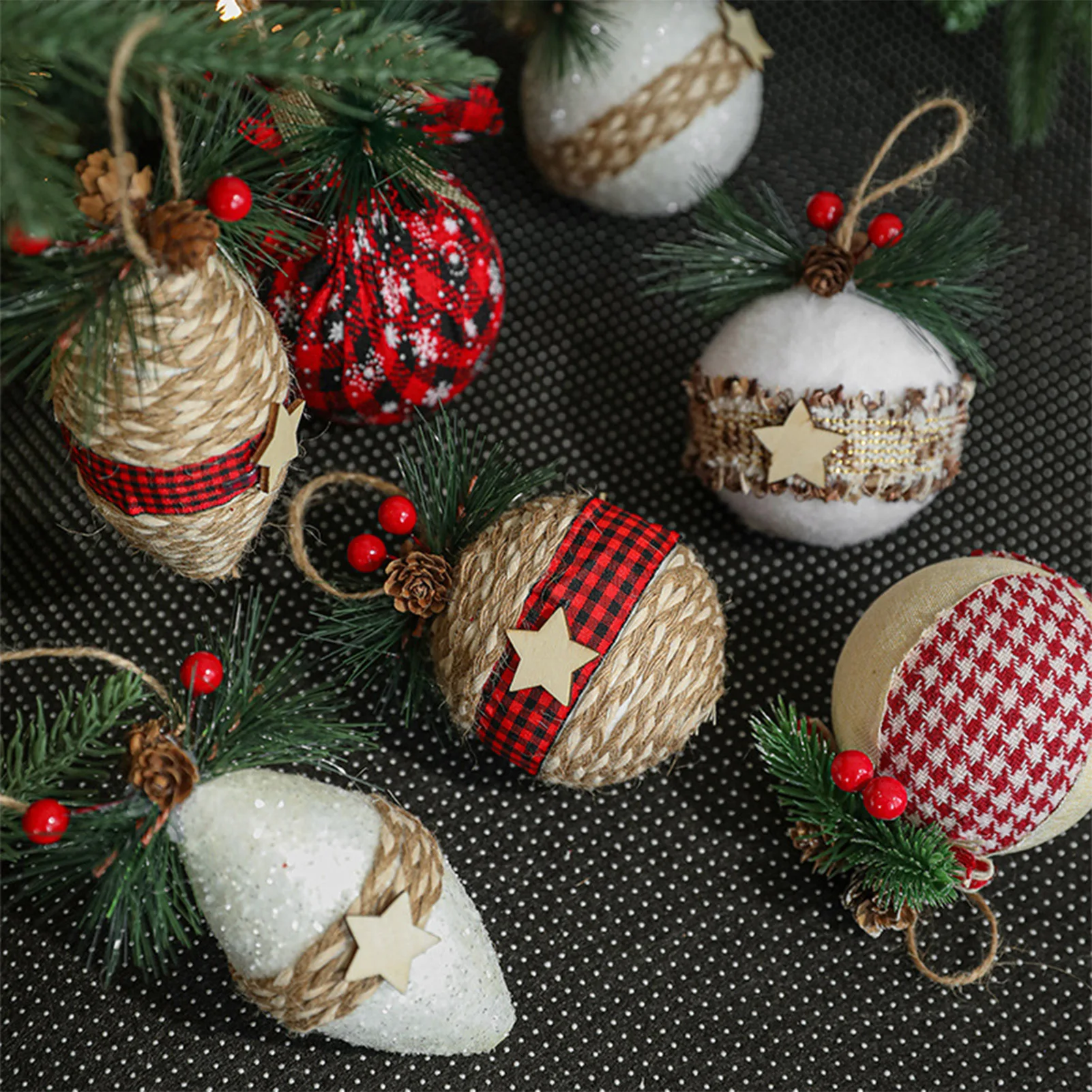 Juego de adornos de bolas de Navidad, relleno de espuma, decoraciones de ambiente festivo para decoración del hogar, fiesta de Navidad, 3 uds.