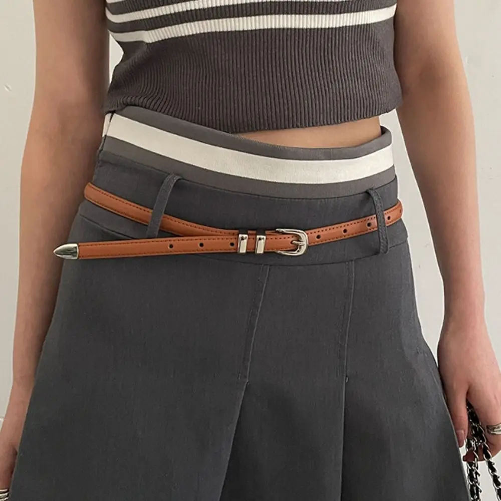 

All-match Adjustable Women's Belt Harajuku Korean Style Y2k Waist Belt Pu Leather Retro Jeans Waist Band Lady