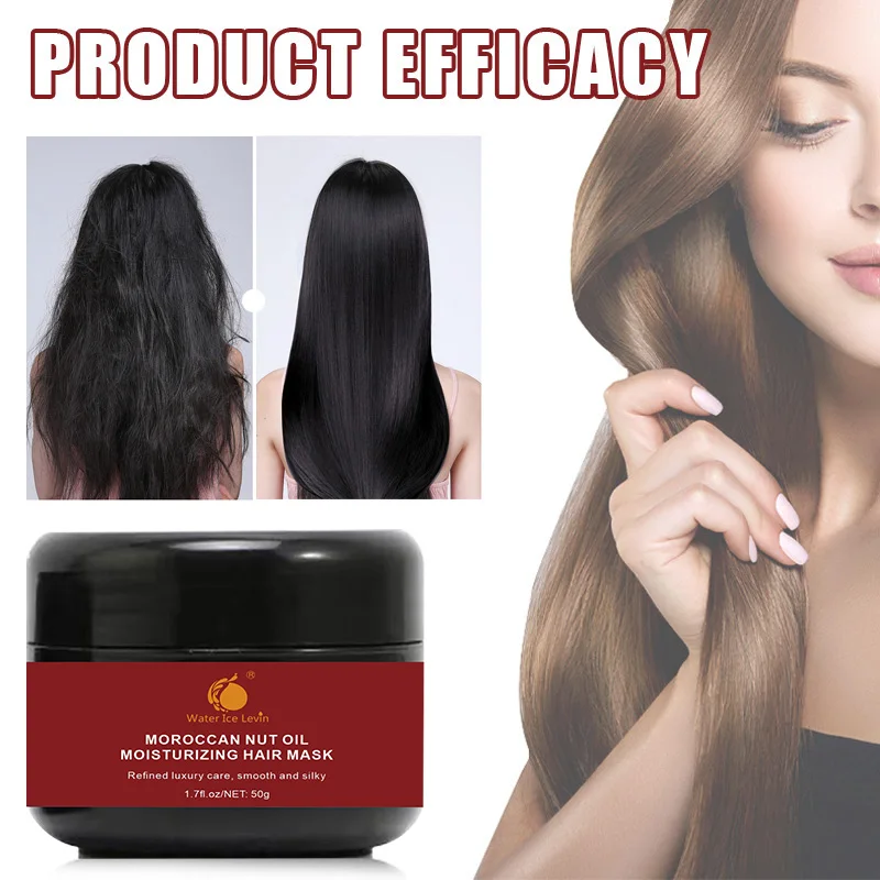 Argan Oil Hair Mask for Damaged Hair Used to Repair Damaged Curly Hair Smooth Nourishing Straightening Hair Care 50g