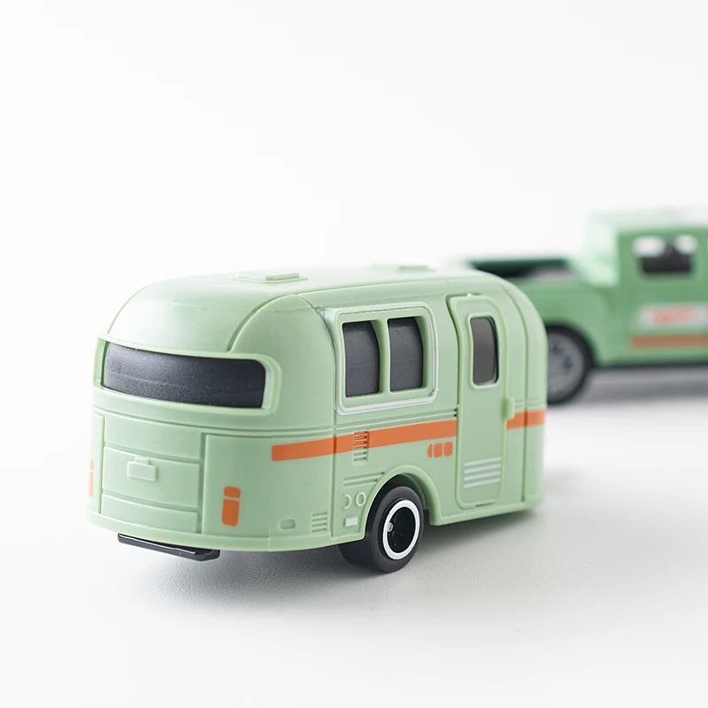 1:64 liga diecast pickup caravana modelo de carro clássico puxar para trás carro em miniatura réplica de veículo para coleção presente para crianças