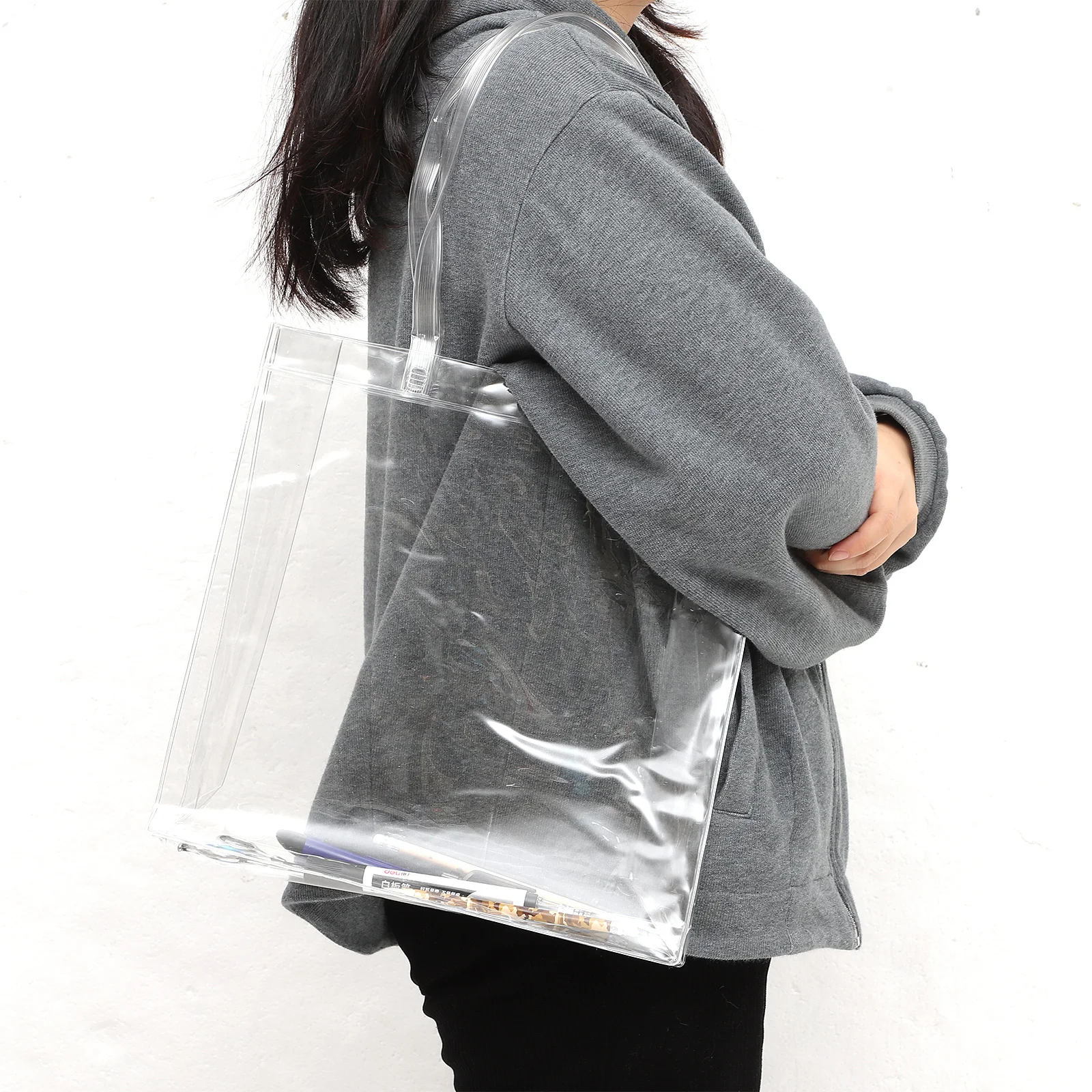 

Transparent Large Capacity Document Bag Portable Test Paper Storage File Organizer Tote Bag Paper Filing Organizer