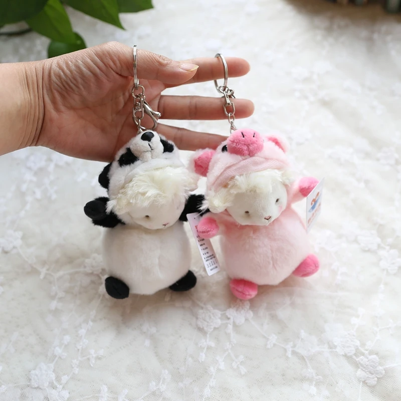 creative new popular Cute sheep Transform rabbit panda bear keychain plush pendant fashione soft plush  birthday christmase gift