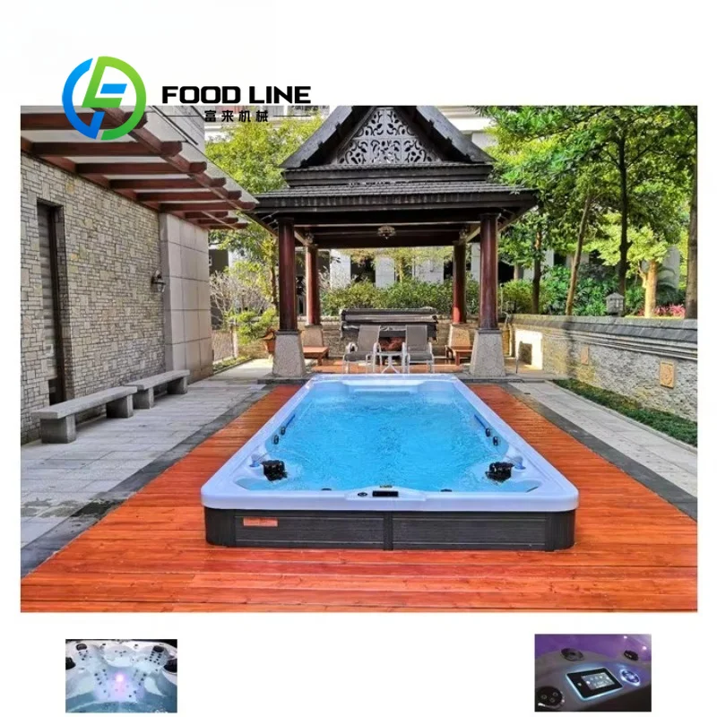 Swim Spa Whirlpool Bathtub 6 Person Outdoor Garden Acrylic Counter Current Heated Jet Tub Buy Now High Quality 220V UV Ozone