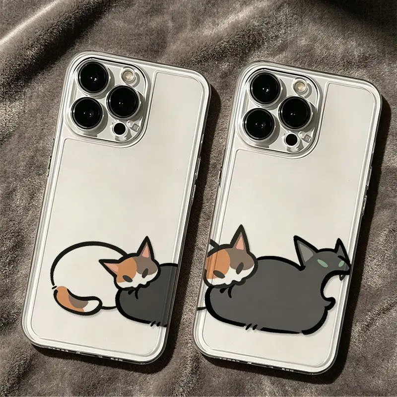 Funny Bite Tail Cat Phone Case For Samsung Galaxy S26 S23 S22 S21 S24 S25 Ultra Plus FE A16 A17 A36 A53 A55 A37 A57 5G Cover