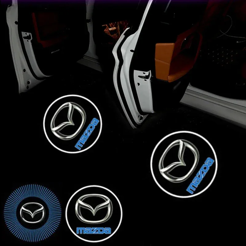 2PCS Car Door Projector Lamps LED Welcome Shadow Light for Mazda CX3 CX5 CX4 CX7 CX9 RX7 Atenza Axela MX5 CX30 Accessories