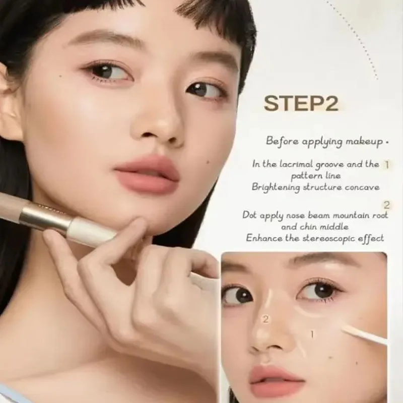 Judydoll Liquid Highlighter Contour Dual Head Matte High Gloss Face Bronzer Natural Shadows Waterproof Nose Shaping Pen Makeup view 5