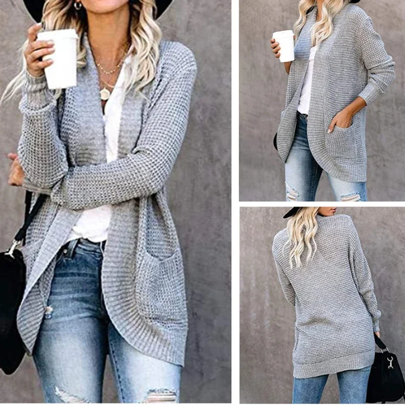 

Women Cardigan Autumn Harajuku Knitted Sweater Basic Jacket Outerwear Thin Coat Streetwear New Woman Clothing Fashion
