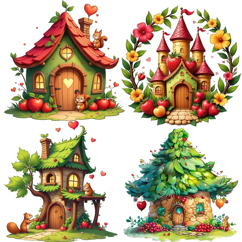 Three Ratels QO10 Romantic Forest Cartoon Fairy Tale Cabin Stickers for Children's Bedroom Decoration