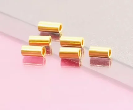 

100% fine gold pipes 24k pure gold jewelry accessories 999 real gold charms diy hand strings