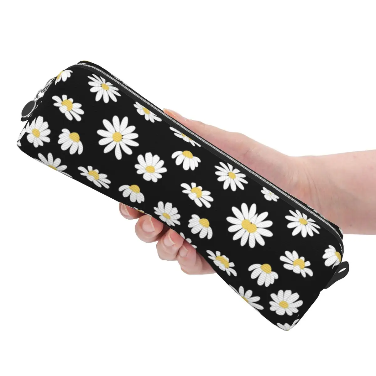 Federmäppchen mit Gänseblümchen-Blumen, florale Stifttasche für Schüler, großes Fassungsvermögen, Schulbedarf, Geschenke, Bleistiftbox