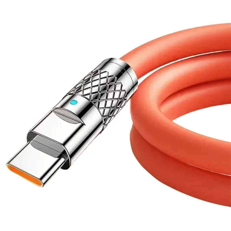 Efficient and Flexible Silicone Type C to USB Cable for Fast Charging For Xiaomi and For Huawei Devices 1M Length