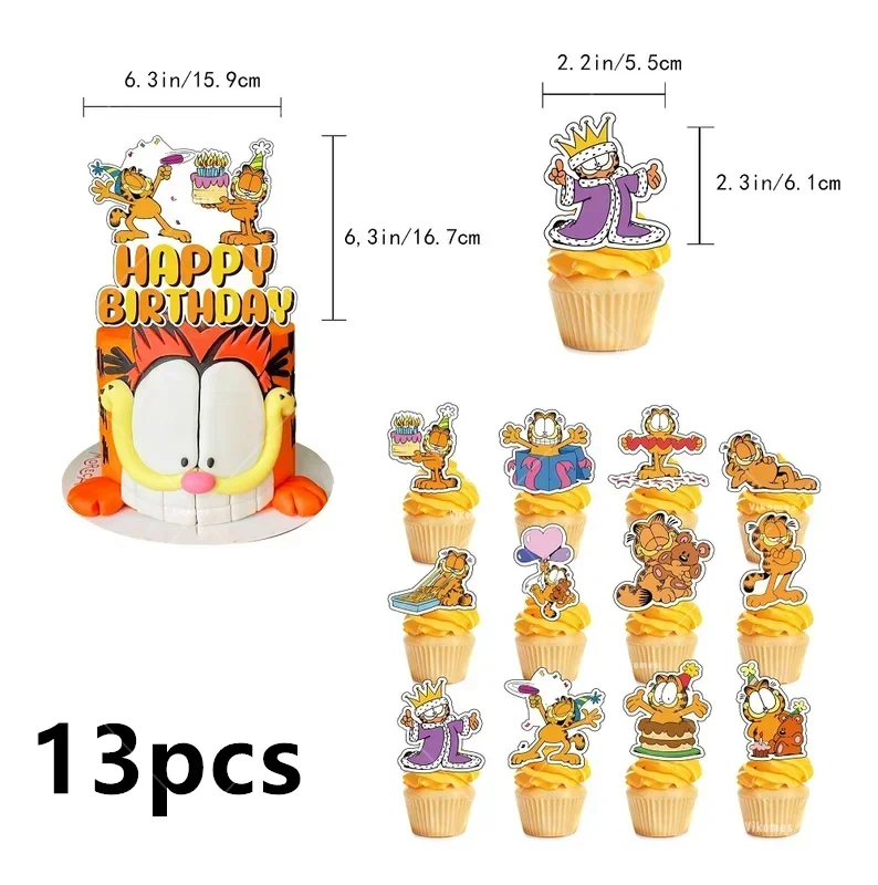 Cute Cartoon G-arfielded Birthday Party Decoration Orange Cat Balloons Tableware Cup Plate Kids Favors Gift Baby Shower Supplies