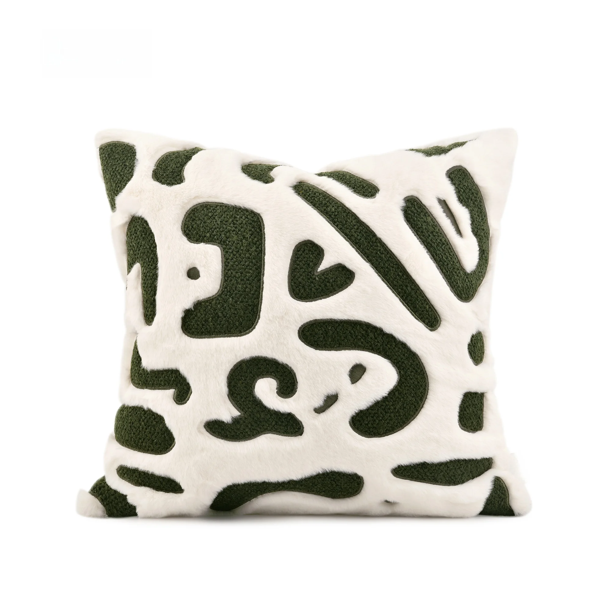 

Modern Minimalist Green Abstract Plush Pillow Children's Room Sample Room Square Pillowecho Cream Style Home Textile