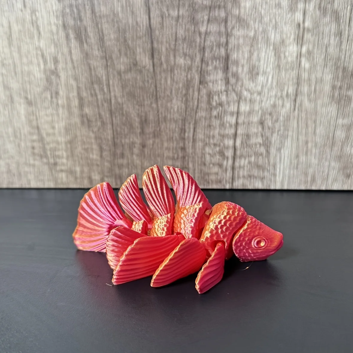 تمثال ديكور سمكة مطبوع ثلاثي الأبعاد - تصميم معقد مستوحى من الرسوم المتحركة، ديكور منزلي داخلي/خارجي من البلاستيك المتين لجميع القديسين