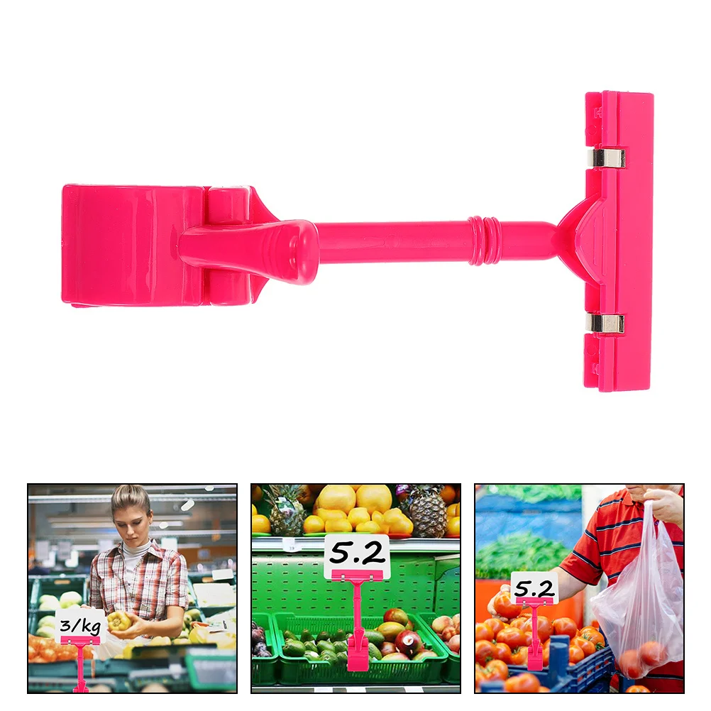 8 قطعة حامل بطاقة السعر البلاستيكية 360 درجة قابل للتعديل قابلة لإعادة الاستخدام التسمية المشبك لعرض علامة الرف مقاطع الرأس المزدوجة حامل التسمية