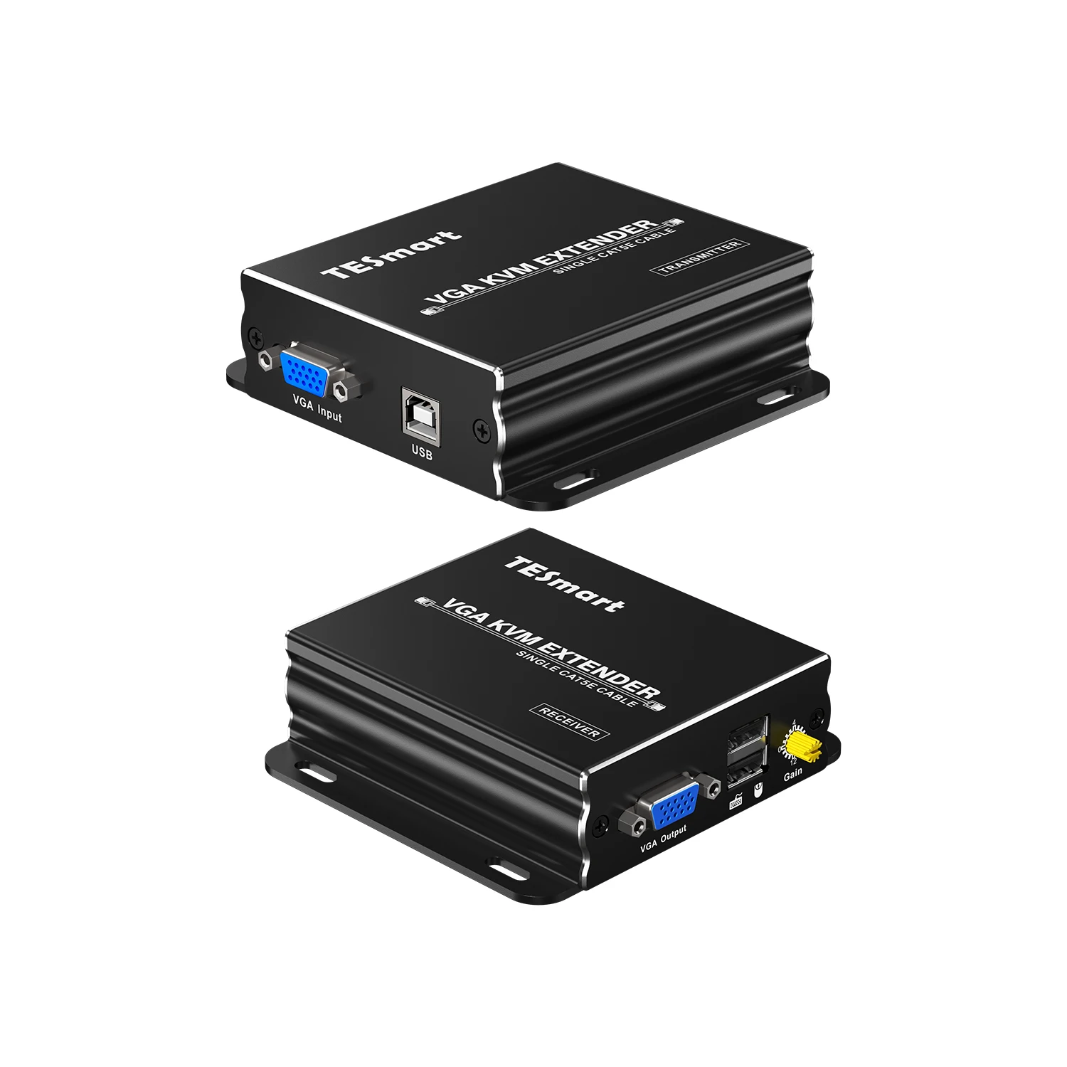 

CAT5e VGA Extender TX RX 300M VGA Audio Video KVM Extender with Transmitter and Receiver