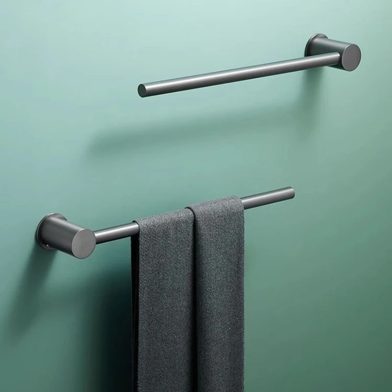 

Brushed Gold Bathroom Accessories Wall mounted Brass Towel Bar 30/40/50cm Single Towel Rack Bathroom Storage Rack Chrome Black