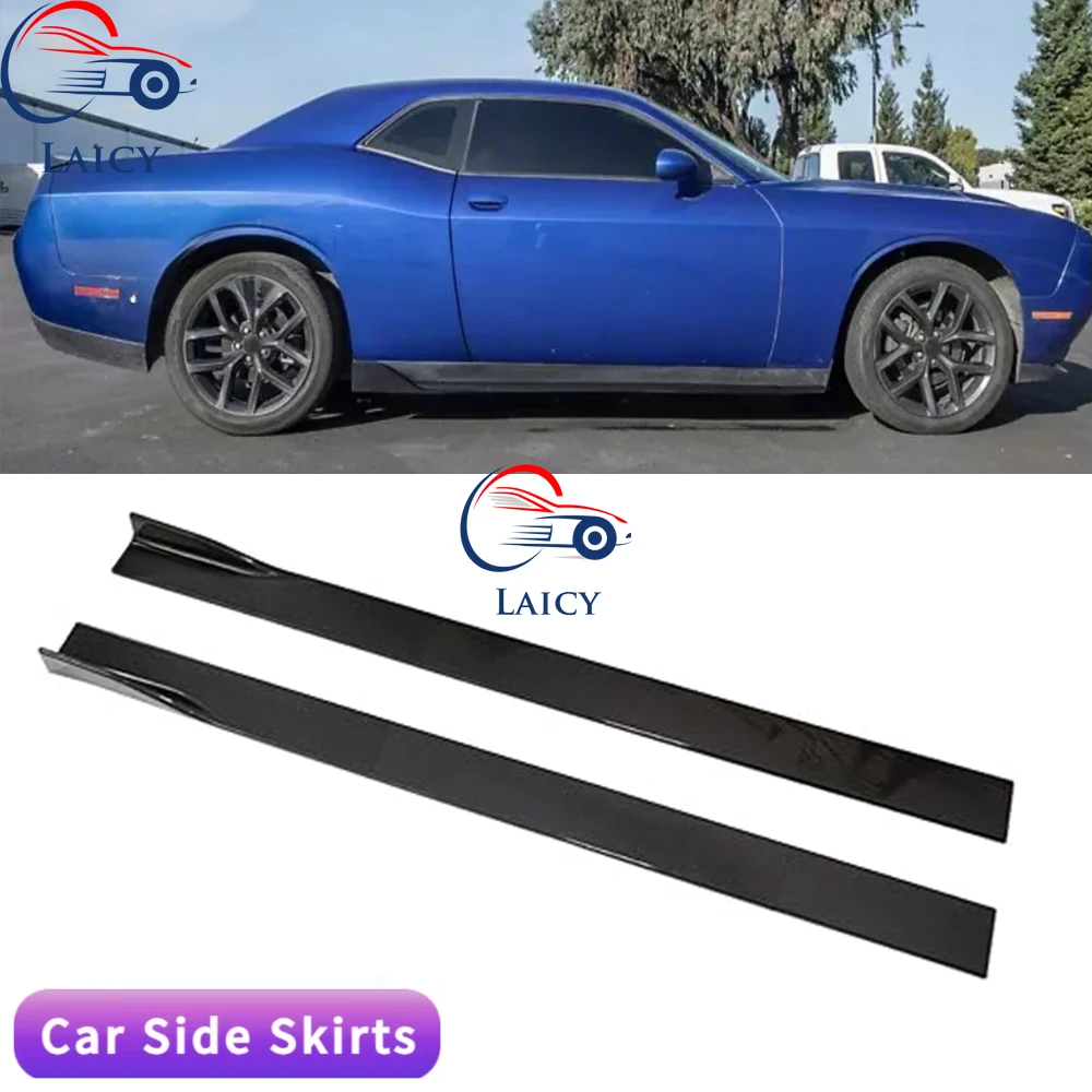 LAICY For D0dge Challenger 2008-2023 86.6'' Side Skirt Splitter Spoiler Lip Rocker Panel Extensions Body Kit Car Bumpers Black