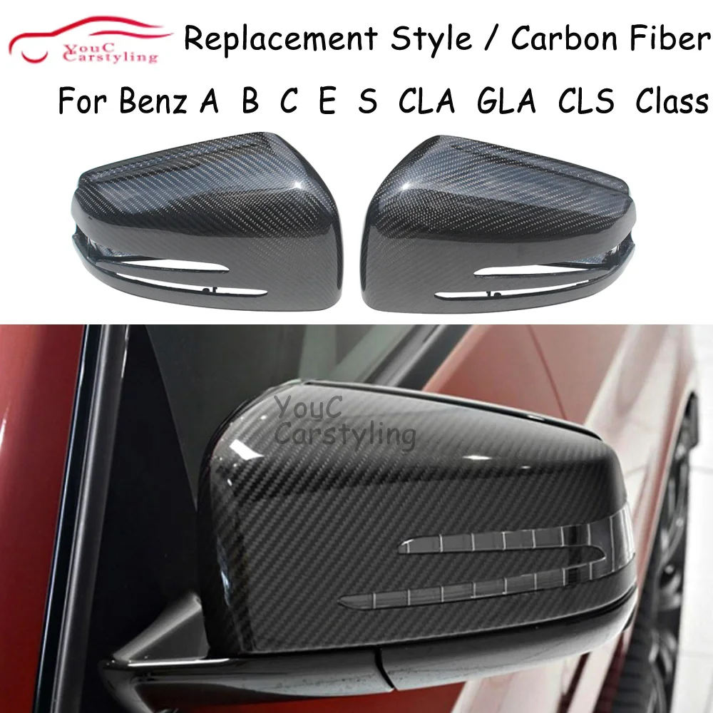 

W204 Real Carbon Fiber Side Mirror Cover Caps For Mercedes Benz W176 W246 W204 W207 W212 W221 W117 W218 X156