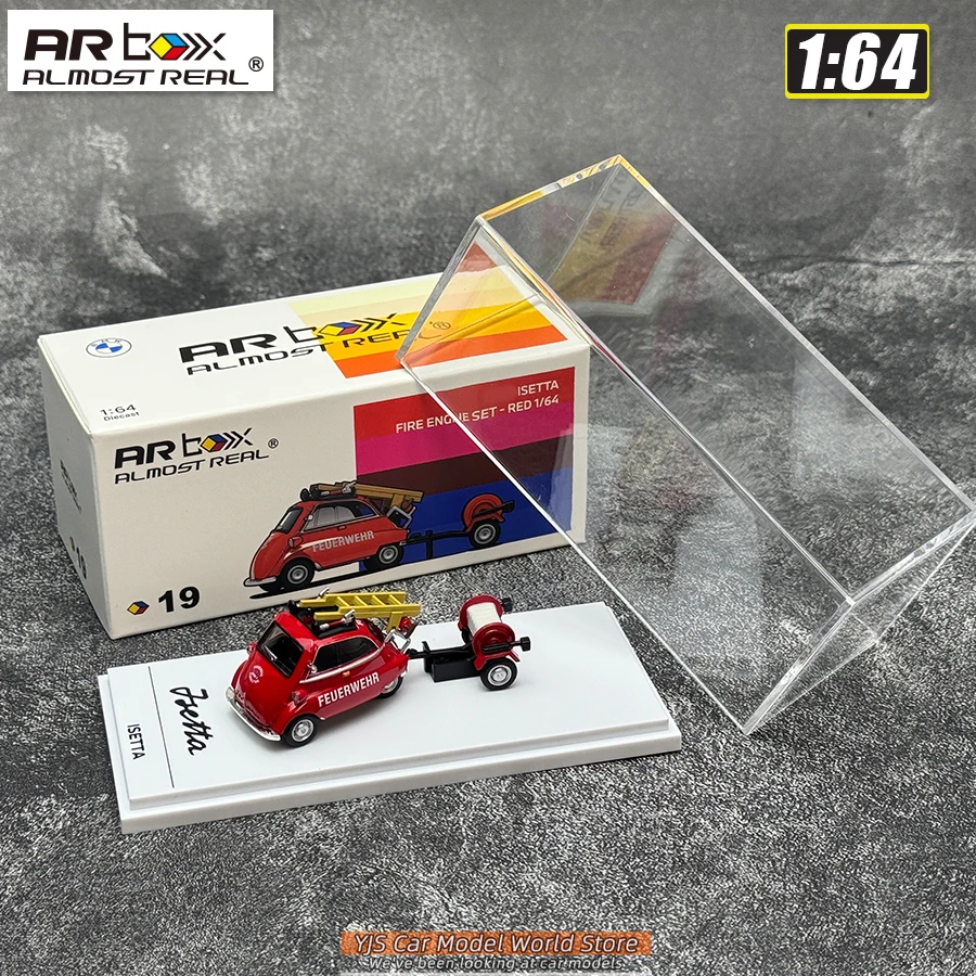 AR BOX 1/64 Lsetta Fire Engine Set Diecast Model Car Model Stcollection